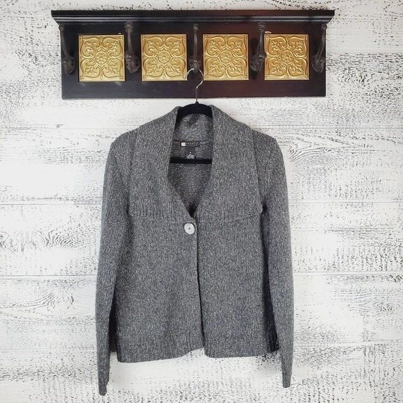 Carole Little Women Wool Blend Collared One Button Closure Sweater Shawl - Picture 2 of 9